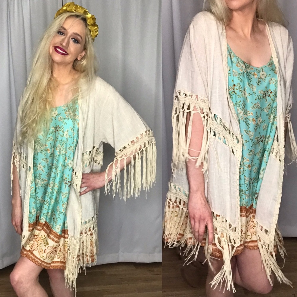 SALE Umgee Gypsy Bohemian Cardigan Kimono S - Picture 3 of 13